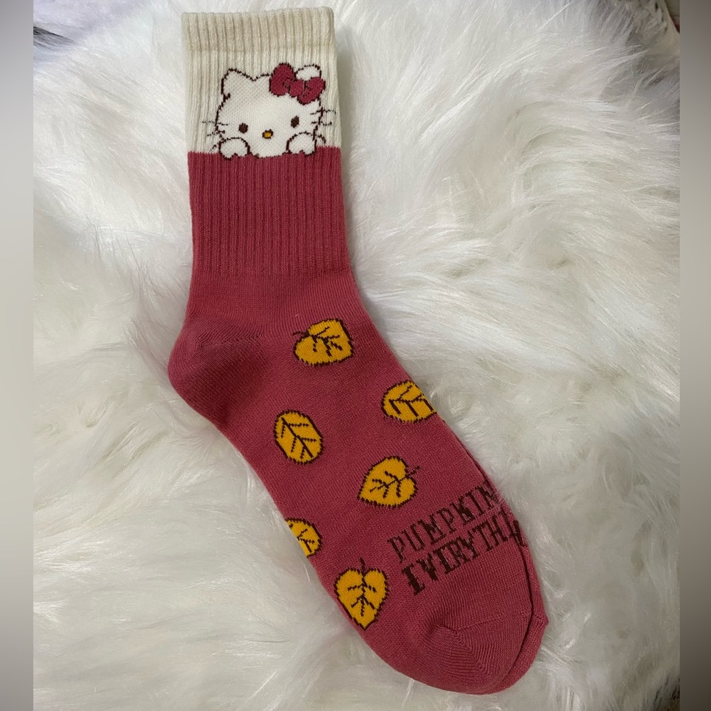 Hello Kitty crew socks Pumpkin Spice And Everything Nice Fall theme